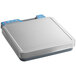 A silver AvaWeigh digital portion scale with blue trim.