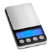 AvaWeigh digital portion scale with a blue display.