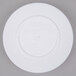A white circular plate with text on it.
