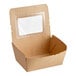 A brown rectangular Choice Kraft paper take-out box with a clear window.