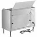 An Avantco vertical conveyor bun toaster with a lid open.