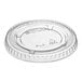 A clear plastic lid on a Solo souffle cup.