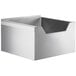 A silver stainless steel Regency mop sink with a notched front.
