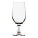 A Pasabahce stemmed beer glass with a clear glass and a stem.