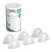 A pack of six plastic eye cups with a labeled storage container.