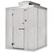 A white metal Norlake Kold Locker walk-in cooler with a door open.