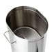A stainless steel Bunn 4 gallon iced tea dispenser with a handle and lid.