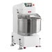 An industrial two-speed spiral dough mixer with an 80-quart stainless steel bowl and control panel.