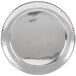 An American Metalcraft round stainless steel tray with a hammered texture.