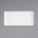 A white rectangular Front of the House Nouvelle porcelain plate.