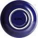 An Acopa Capri deep sea cobalt saucer with white accents.