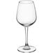 An Acopa Radiance wine glass with a stem on a white background.