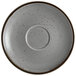 A granite gray Acopa Keystone stoneware saucer.