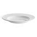 An Acopa bright white stoneware bowl with a wide rim.