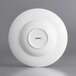 An Acopa bright white porcelain soup bowl with embossed lines on the rim.