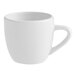 A white Acopa stoneware espresso cup with a handle.
