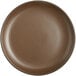 An Acopa Embers hickory brown matte coupe stoneware plate.