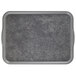 A rectangular gray Cambro room service tray.