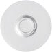 An Acopa white saucer with a circular rim.