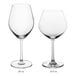 Two Acopa Elevation Bordeaux wine glasses on a white background.