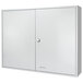A gray steel Barska key cabinet with two doors.