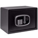 A Barska black steel hotel security safe with digital keypad and key lock.