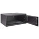 A black steel Barska hotel security safe with a key lock and an open door.