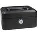 A black Barska cash box with a key lock.