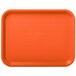 An orange plastic tray with a grid pattern.