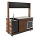 A customizable wooden espresso cart.