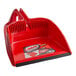 A red Libman dust pan with a handle.