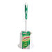 A Libman round toilet bowl brush in a white open container.