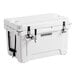 A white CaterGator insulated jockey box with a faucet.