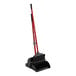 A black and red Libman commercial broom and dustpan set with handles.