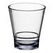 A clear Choice plastic double rocks glass.