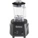 A black Galaxy commercial blender with a clear Tritan plastic jar.