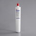 A white cylinder with a red cap.
