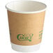a brown and white paper cup