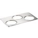 A Wells stainless steel adapter plate with four circles.