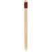 A close up of a pair of Bamboo Triple / Trident Skewers with brown handles.