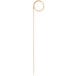 A red bamboo looped skewer with a white background.