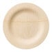 A close up of a Bambu Veneerware wooden plate.