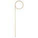 A Bamboo looped food pick with a circle at the end.