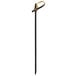 A black bamboo skewer with a knot on the end.
