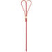 A red bamboo skewer with a heart-shaped tip.