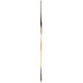 A long thin black bamboo skewer with a twisted end and gold accents.