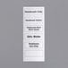 A white Choice Sanitary Compliance label with black text reading "wash and dry" and 5 other labels with different black text.