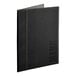 An American Metalcraft black faux leather menu cover.