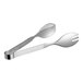 Amefa stainless steel small notched serving tongs with a white background.