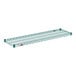 A green wire shelf measuring 14 inches by 48 inches.